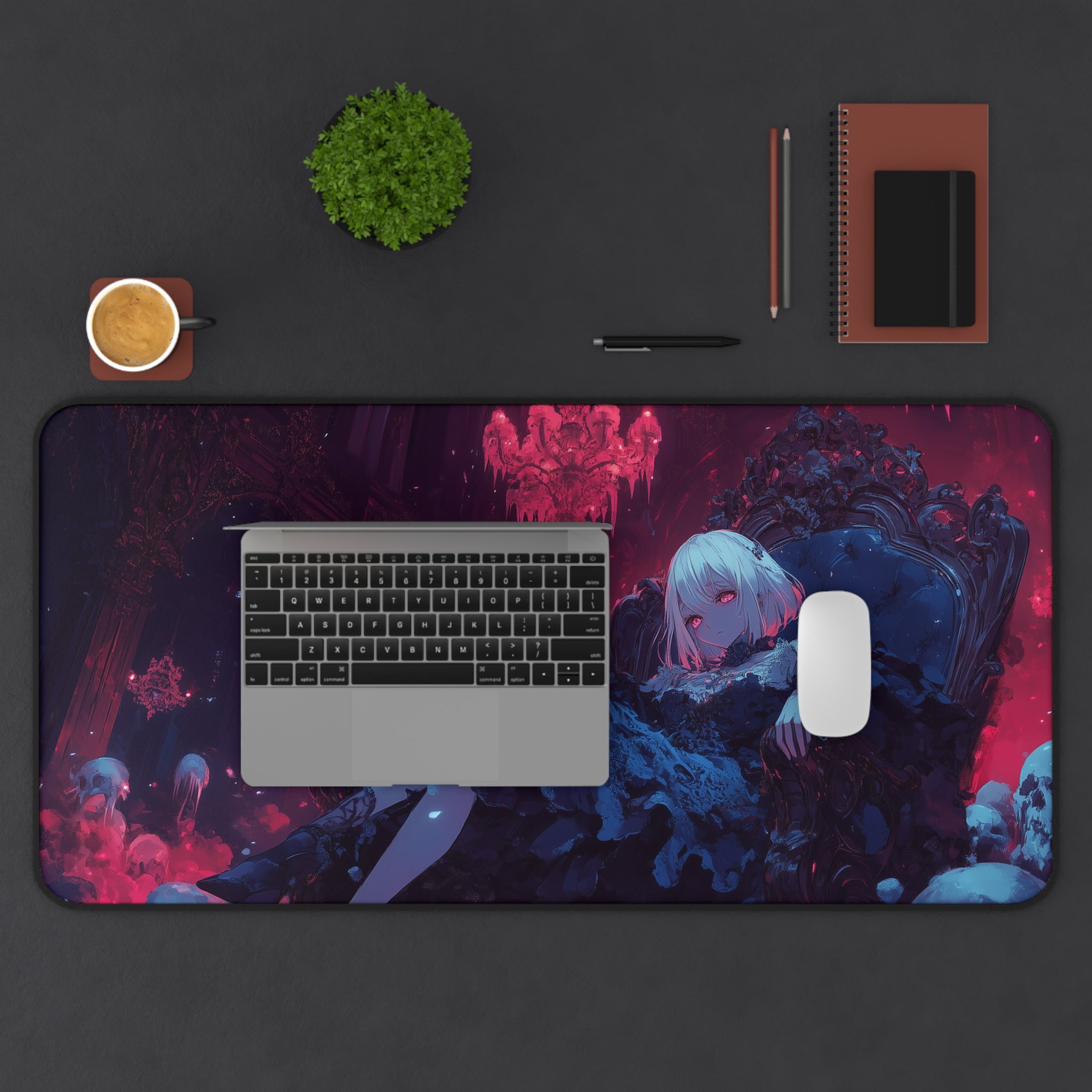 Throne of Crimson Skulls - Gaming Desk Mat (16"x32")