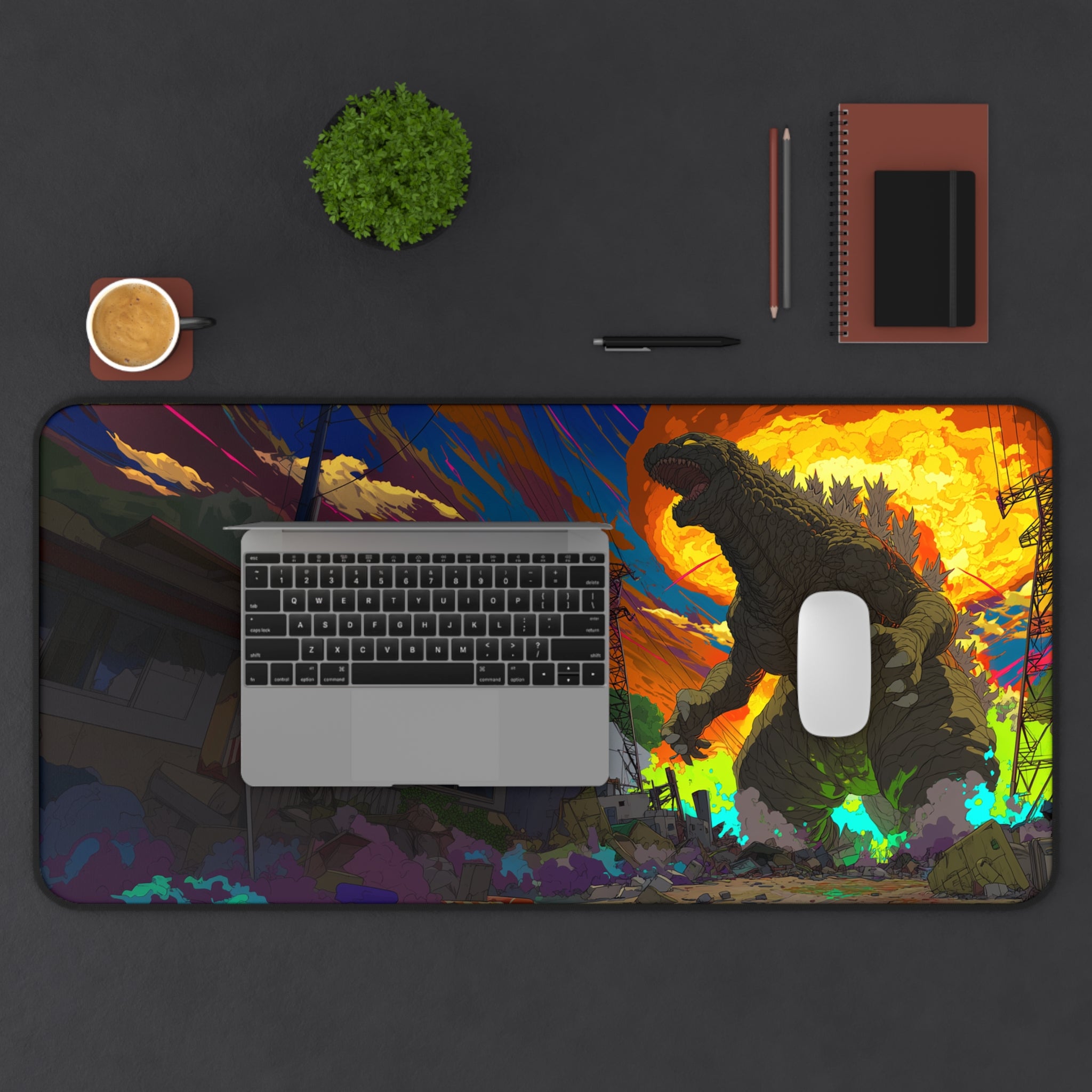 Kaiju Apocalypse - Gaming Desk Mat (16"x32")