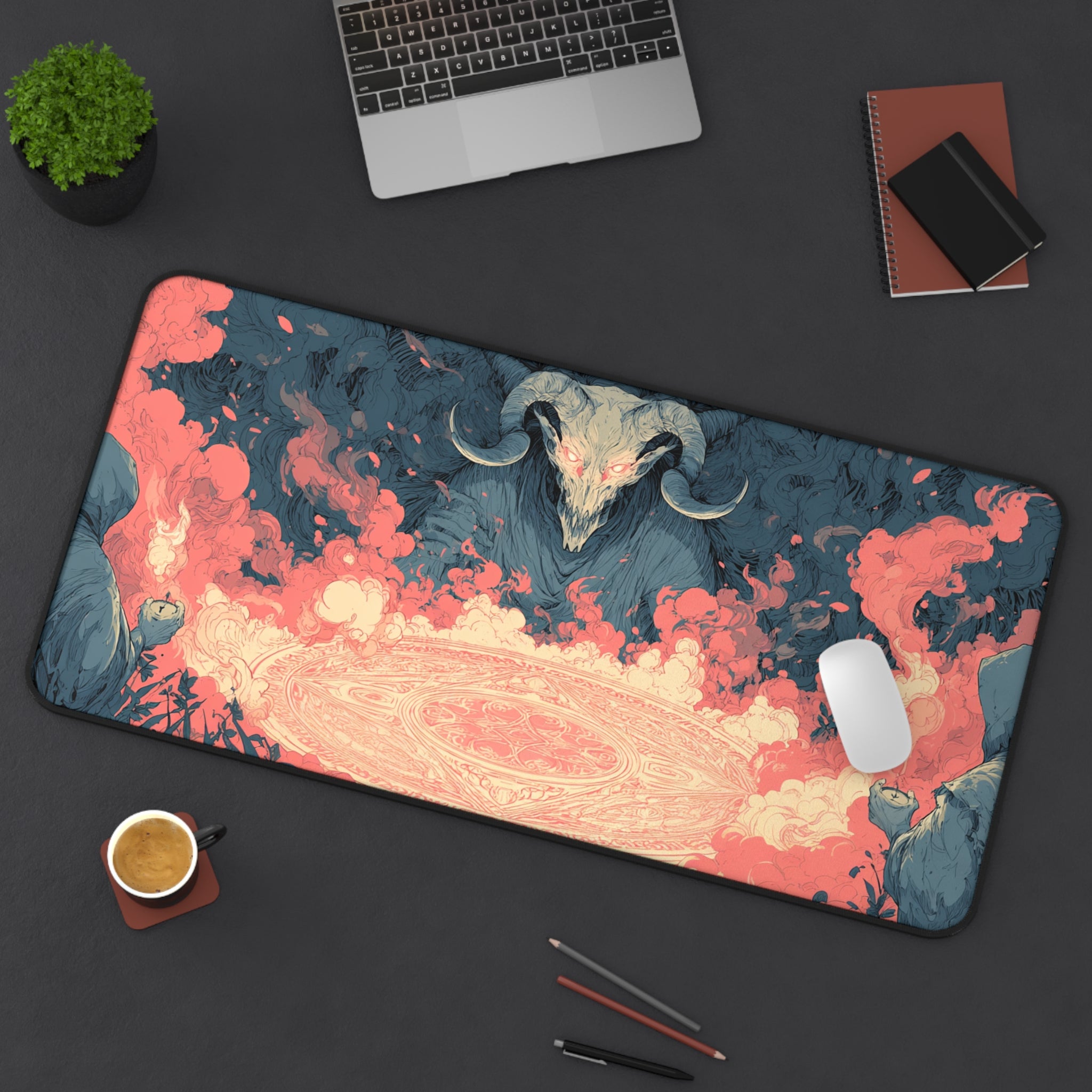 Demon Summoning Circle - Gaming Desk Mat (16"x32")