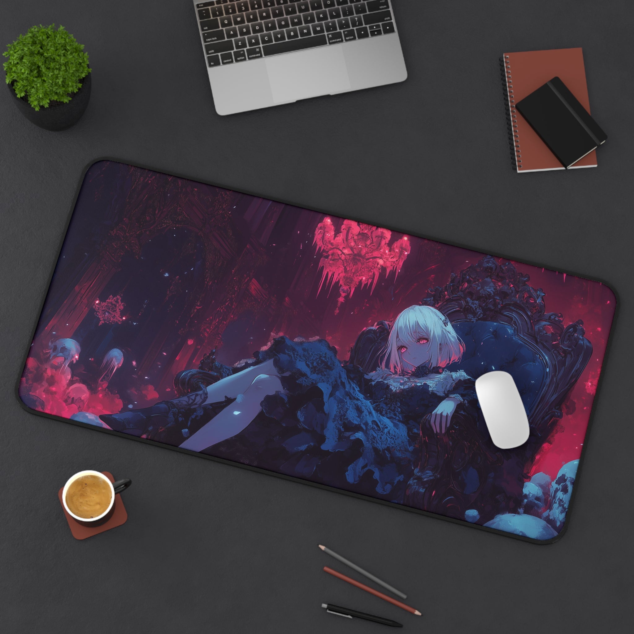 Throne of Crimson Skulls - Gaming Desk Mat (16"x32")