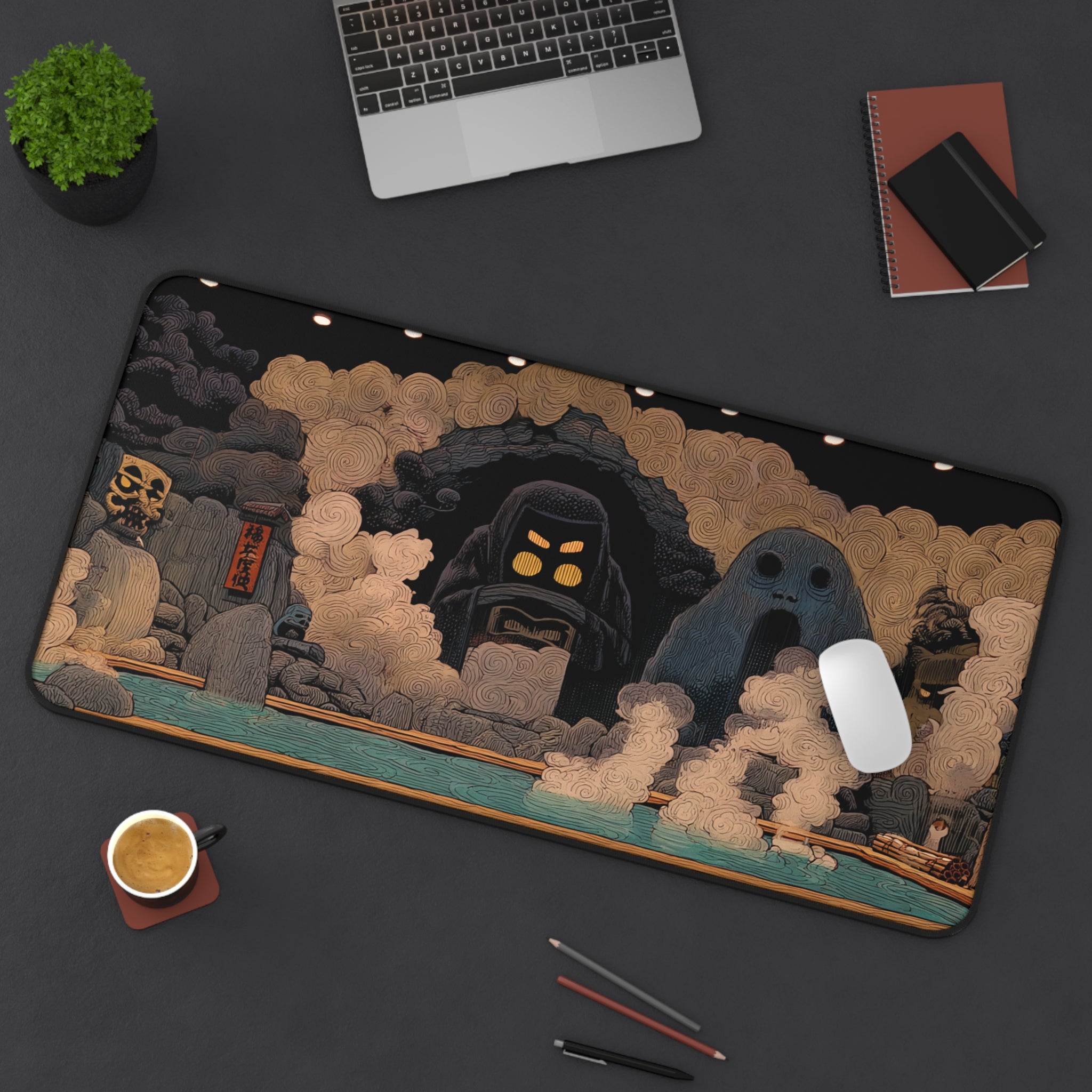 Spirits of the Onsen - Gaming Desk Mat (16"x32")