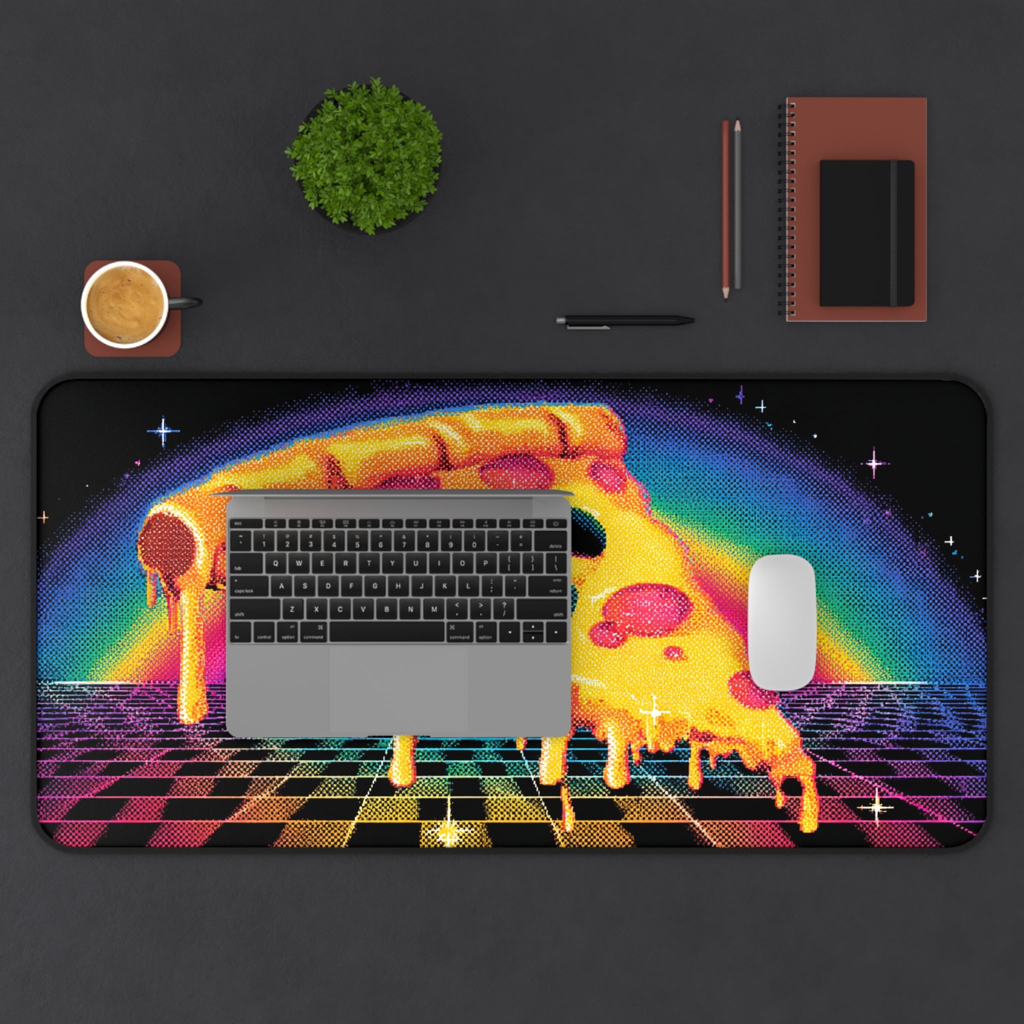 Cosmic Pizza Party - Desk Mat (16"x32")