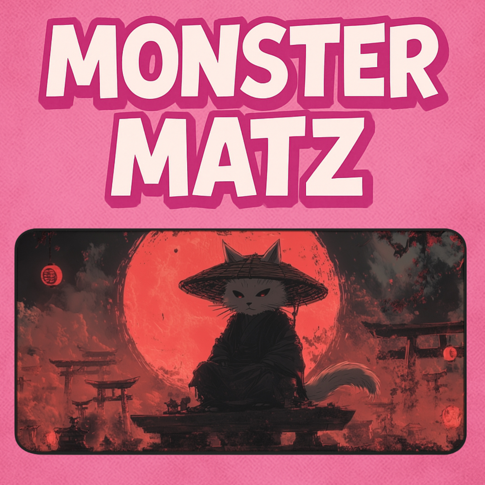 Ronin Neko - Gaming Desk Mat (16"x32")