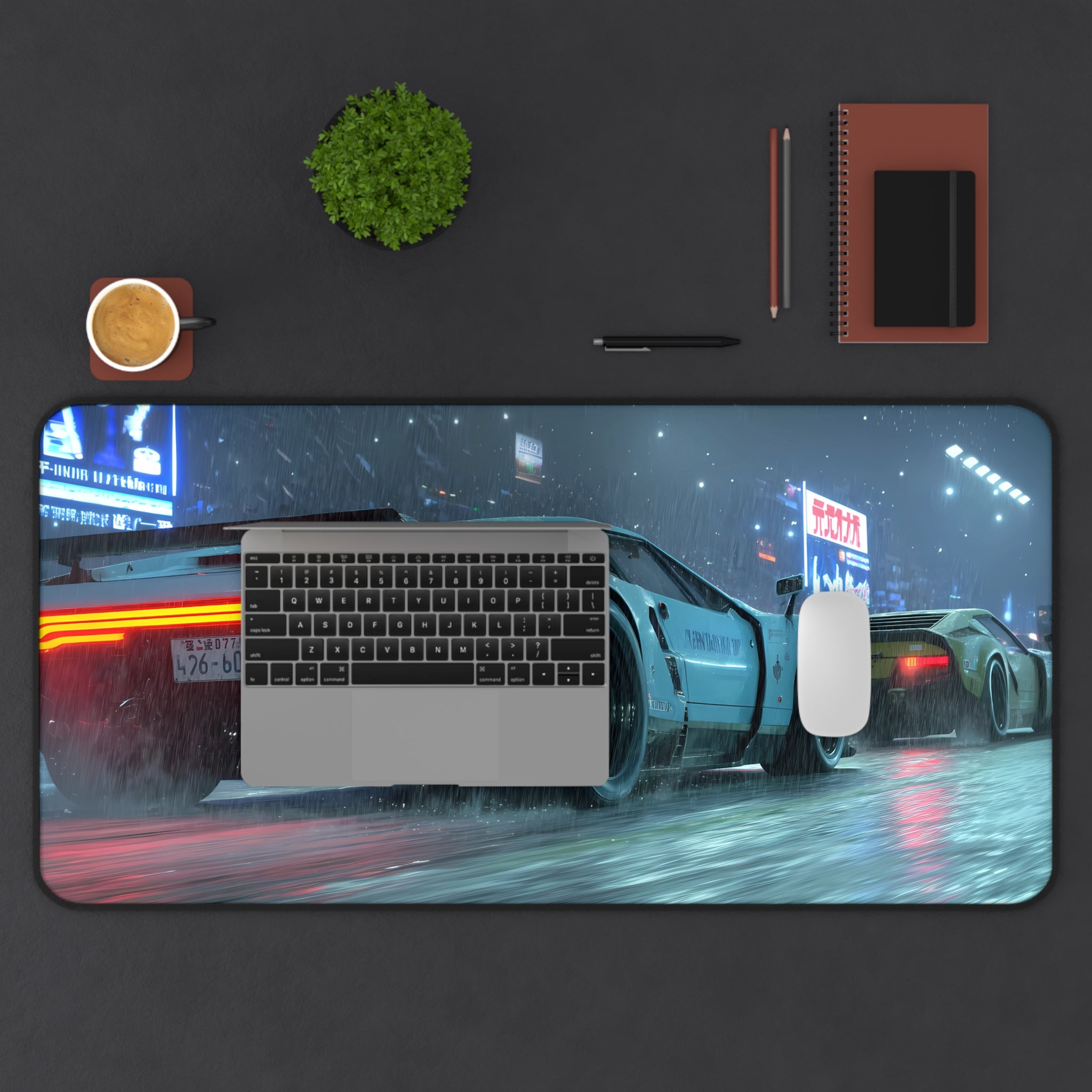 Tokyo Slipstream - Gaming Desk Mat (16"x32")
