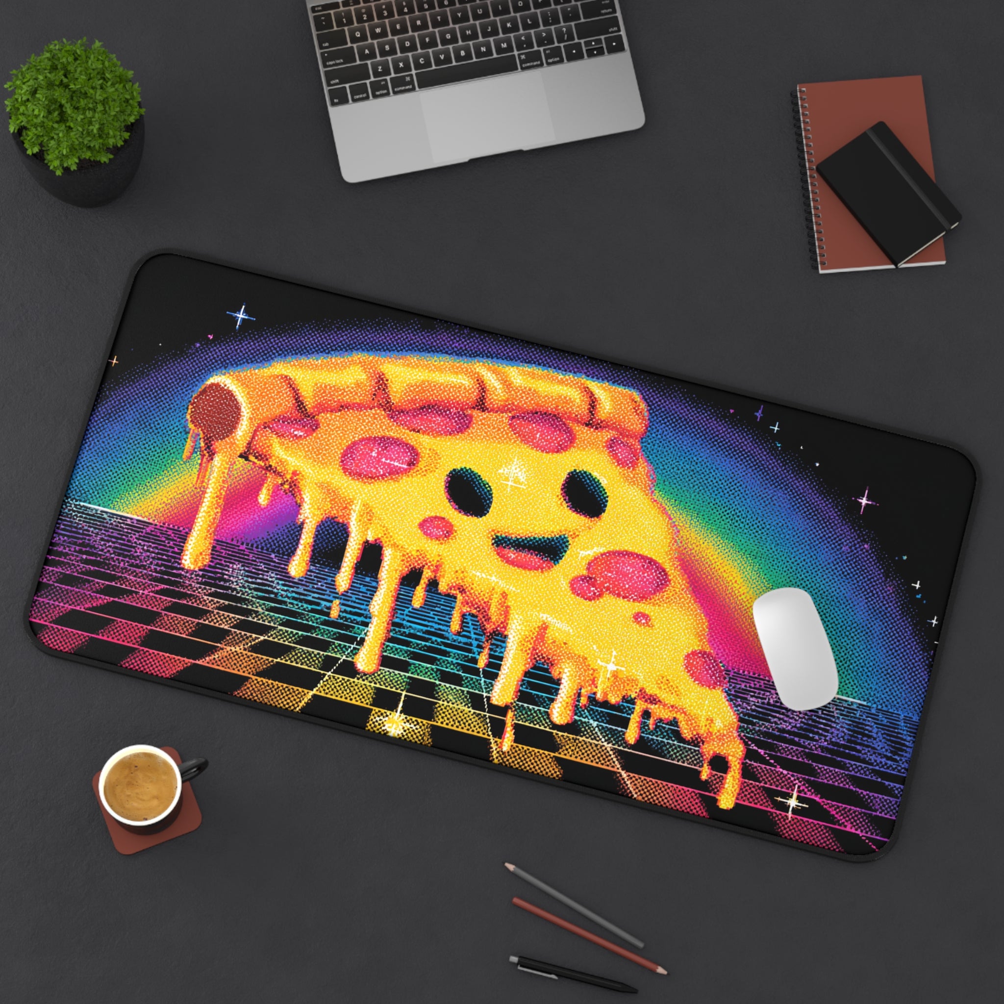 Cosmic Pizza Party - Desk Mat (16"x32")
