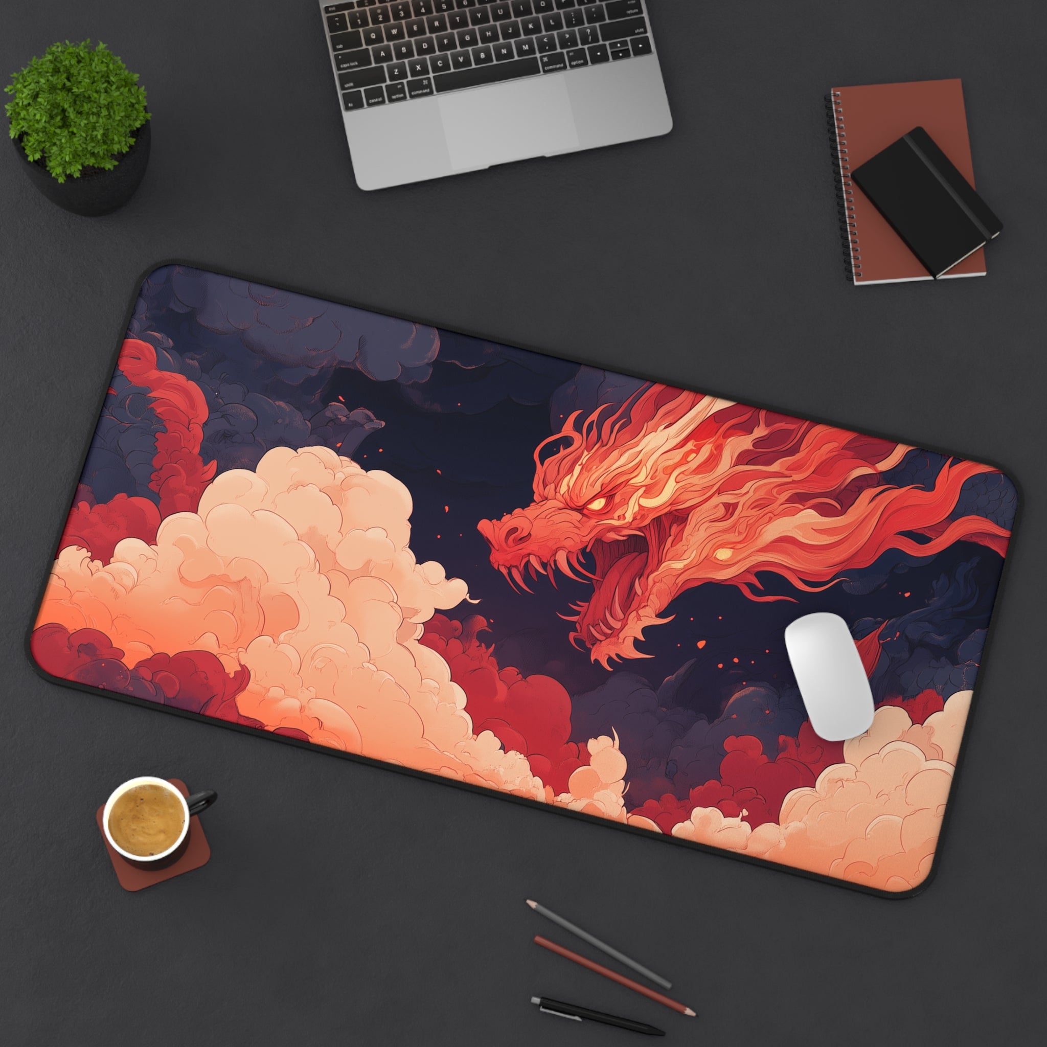 Inferno Dragonstorm - Gaming Desk Mat (16"x32")