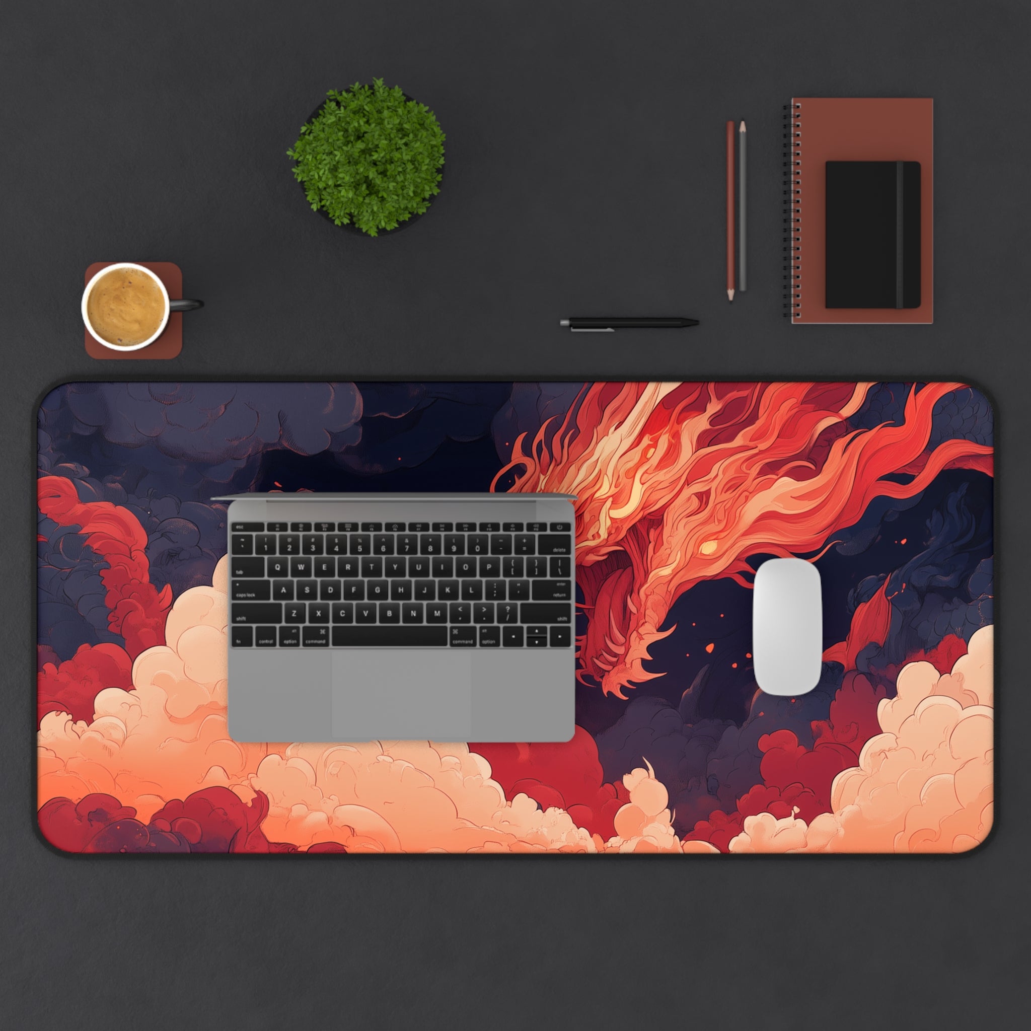 Inferno Dragonstorm - Gaming Desk Mat (16"x32")