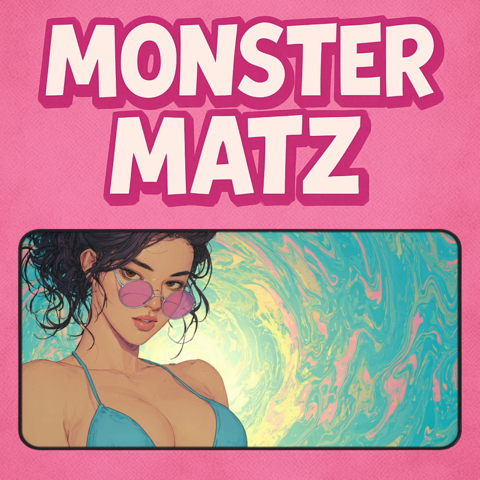 Beach Babe - Gaming Desk Mat (16"x32")