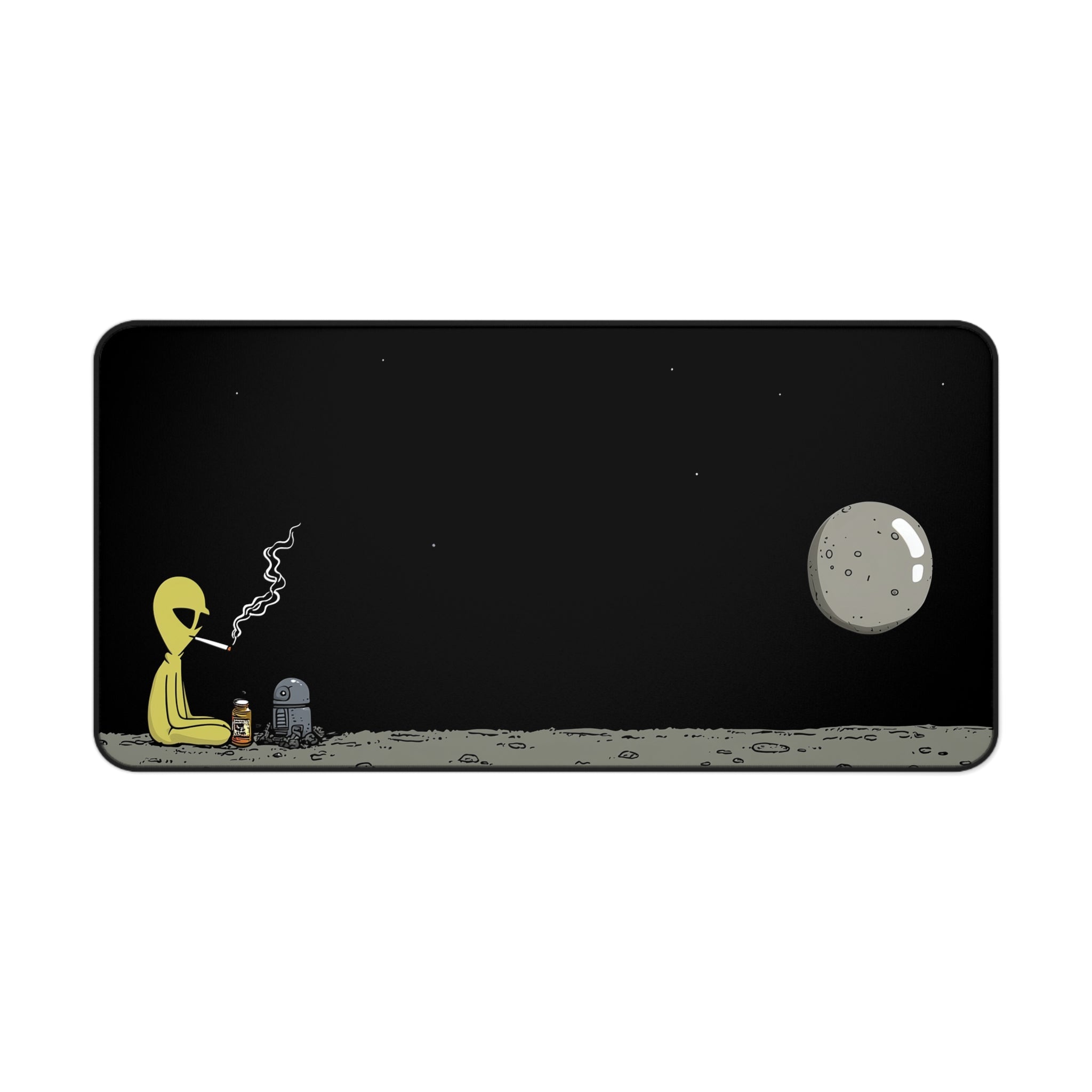 Moonlight Smoke Break - Gaming Desk Mat (16"x32")