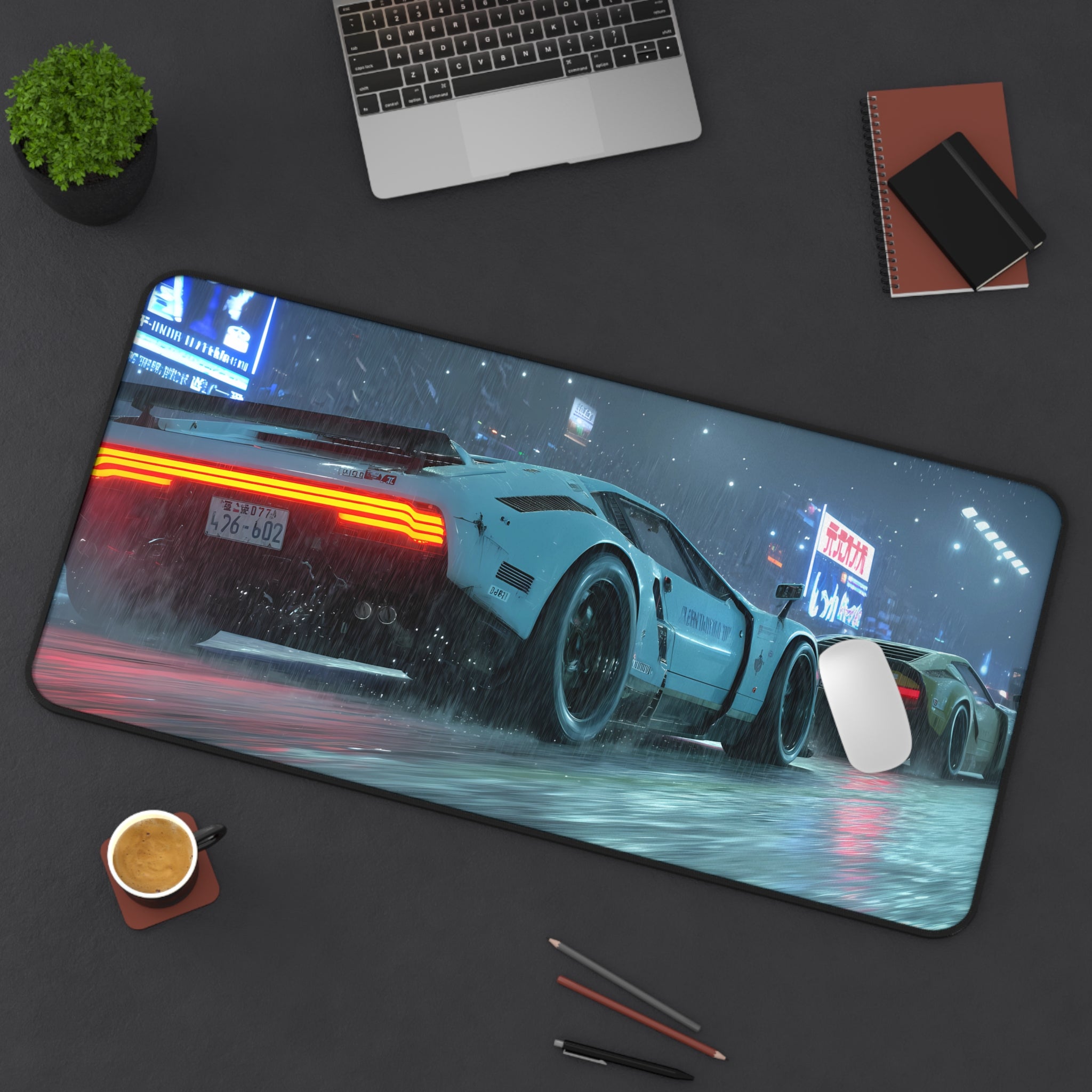 Tokyo Slipstream - Gaming Desk Mat (16"x32")