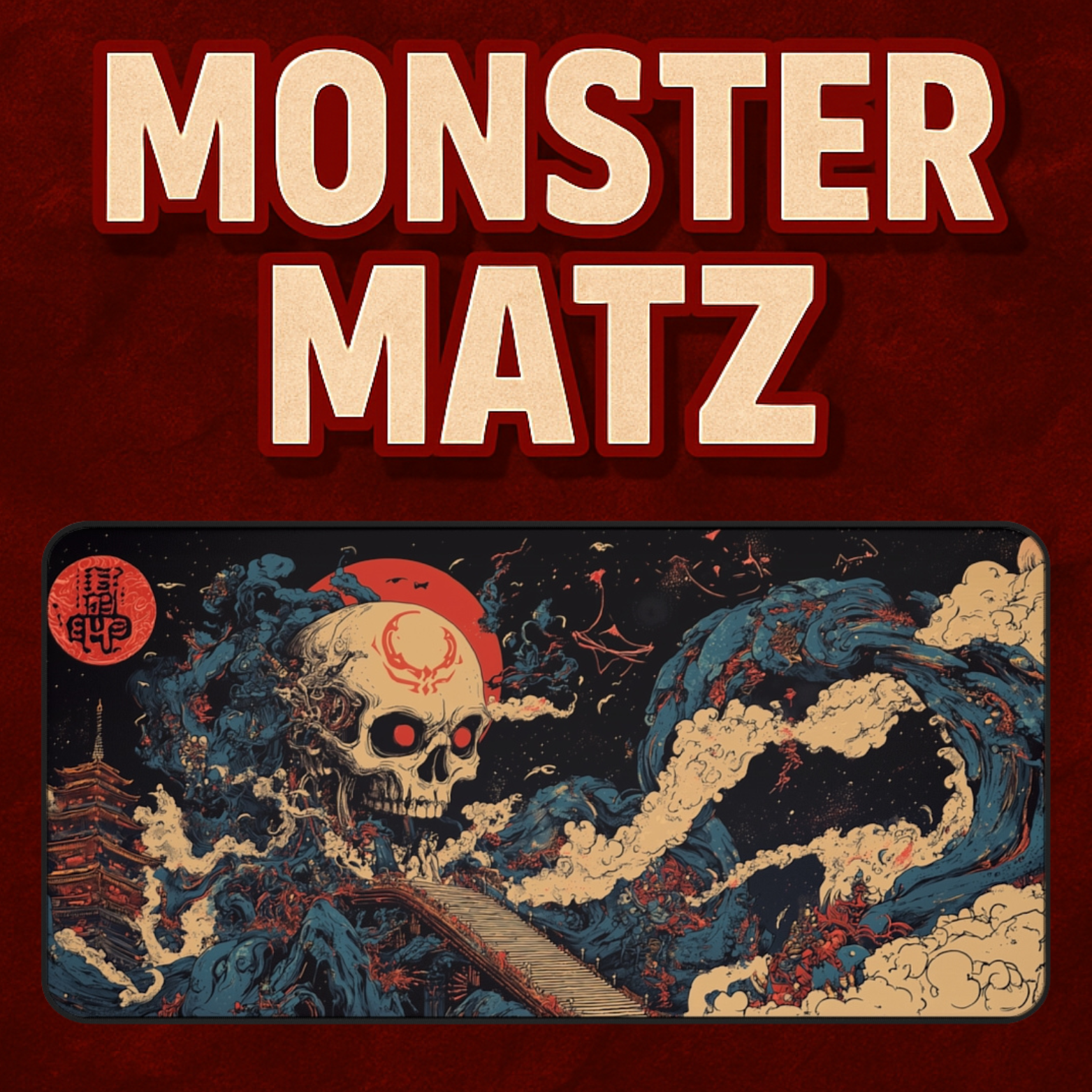 Path of the Crimson Oni - Gaming Desk Mat (16"x32")