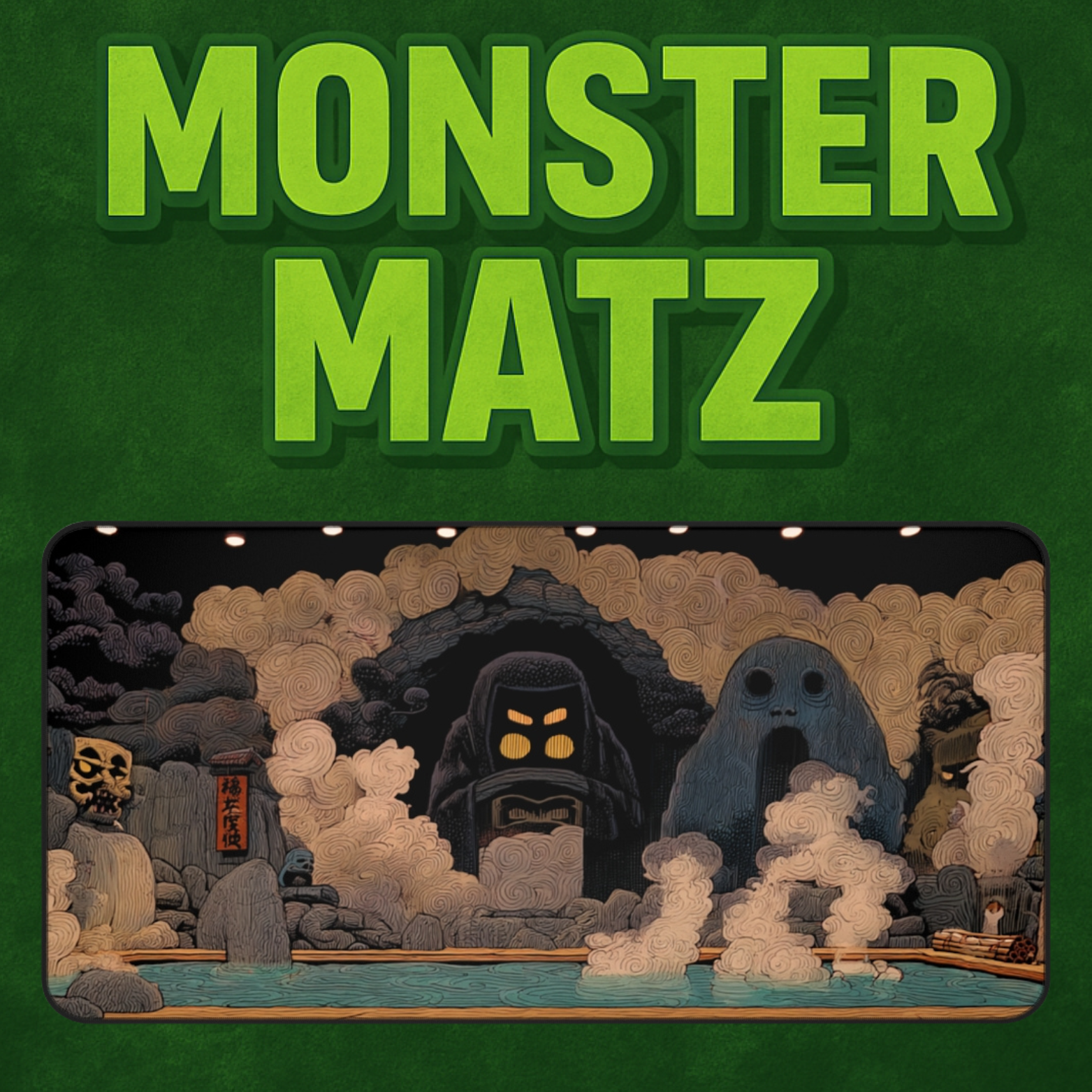 Spirits of the Onsen - Gaming Desk Mat (16"x32")